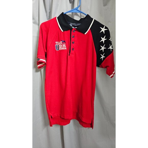 Team USA Red & Blue Star Polo Shirt With Embroidered Details Size S - Picture 1 of 10